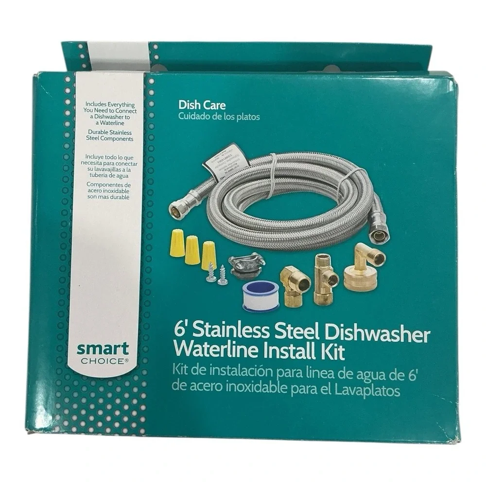 Smart Choice - Dishwasher Waterline Kit 6 ft Stainless Install Kit